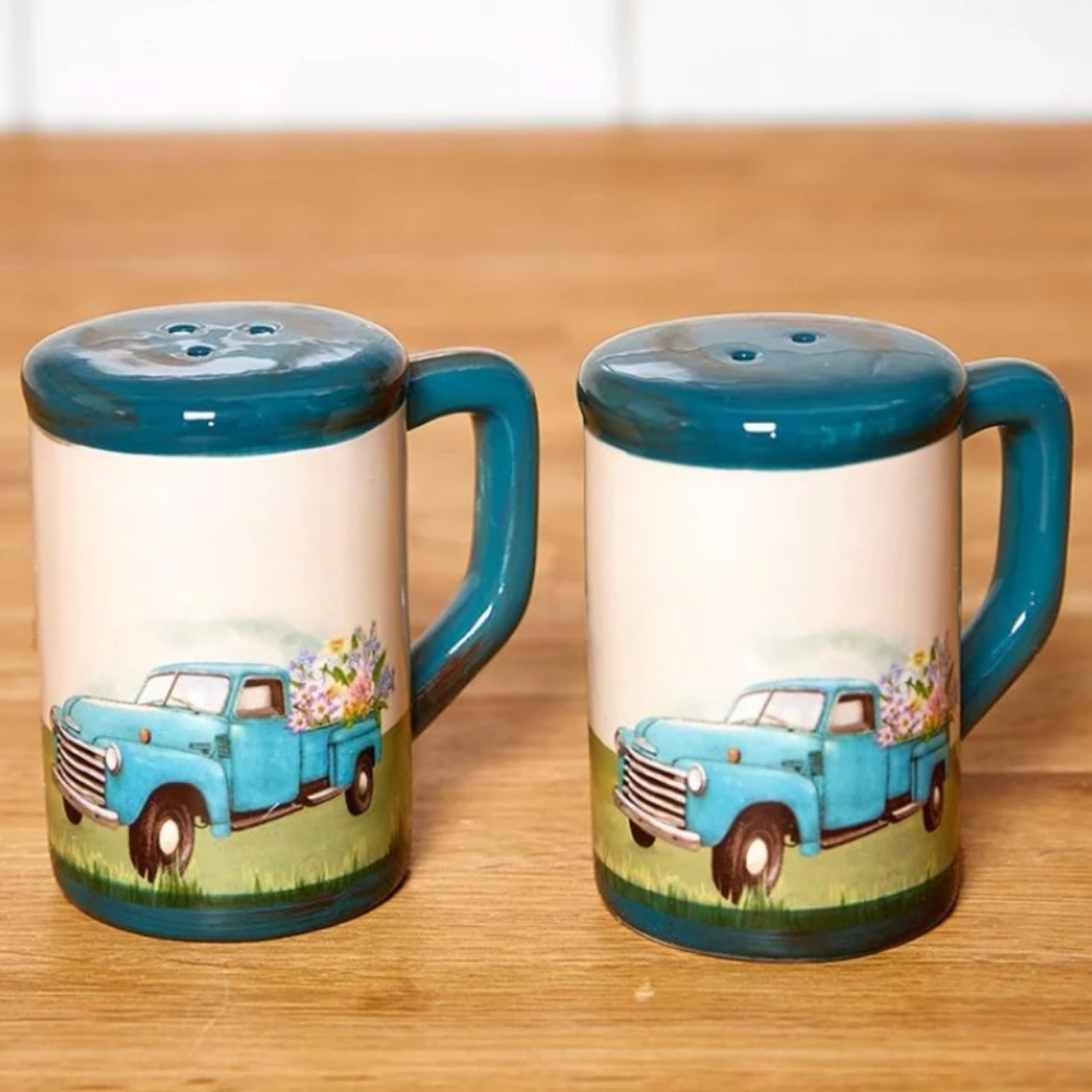 Blue Truck Salt and Pepper Kitchen Dining Room Set